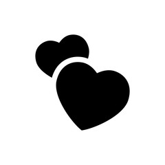 Two hearts icon. Double heart love symbol.
