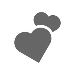 Two hearts icon. Double heart love symbol.