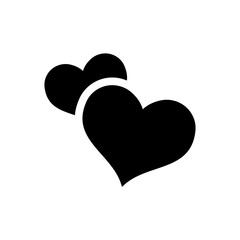 Two hearts icon. Double heart love symbol.