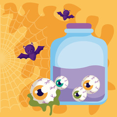 potion magic halloween with bats flying