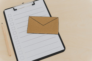 inbox stress concept email miniature and checklist