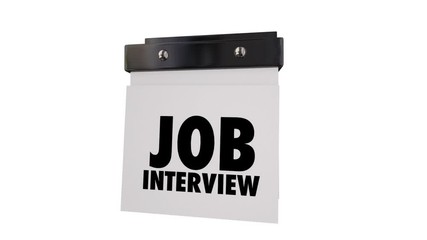  Job Interview Hired Meeting Career Get New Position Calendar 3d Animation
