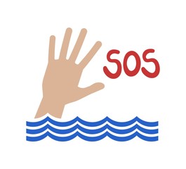 Fototapeta premium hand drowning in water