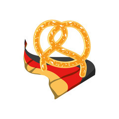 germany flag with pretzel oktoberfest food