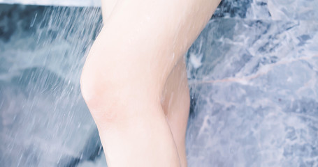 Fototapeta premium beauty woman is taking shower