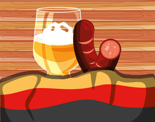 jar of beer with sausages oktoberfest festival