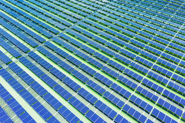 solar panels shot by drone