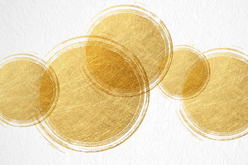 金色の円で構成さた背景素材（アブストラクト）