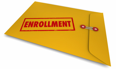 Enrollment Sign Up Join Documents Paperwork Envelope 3d Illustration