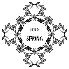 Fototapeta premium Various crowd of leaf floral frame, for beautiful card design hello spring. Vector