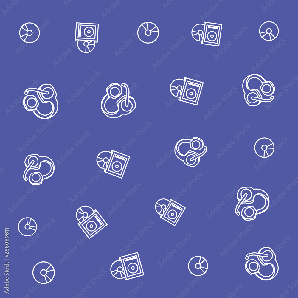 Poster video game compact disks with headsets pattern