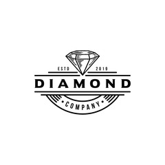 Obraz premium Vintage diamond logo design inspiration.jewelry logo