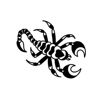 scorpio doodle icon, traditional vector illustration