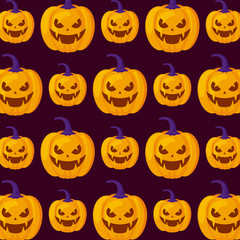 pattern of halloween pumpkins traditional
