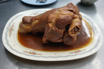 Stewed pork leg, Braised pork leg, Chinese and Thai style