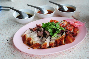 Crispy Pork Belly and Grilled duck, Chinese dish