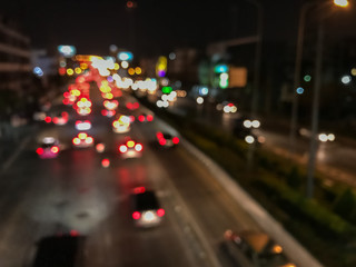 Fototapeta na wymiar blur of traffic in the city at night