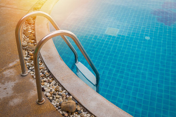 swiming pool with blue water