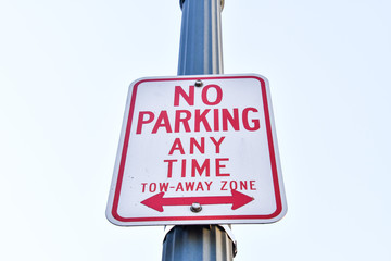 no parking ny time sign, photo as a background