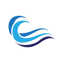 waves icon logo vector design template