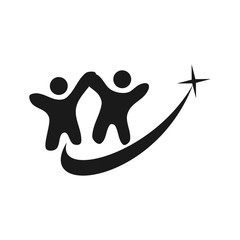 Commitment Teamwork Together Business Black Logo Illustration Vector