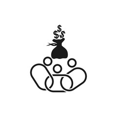 Commitment Teamwork Together Business Black Logo Illustration Vector