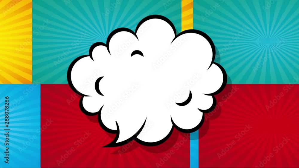 Poster cloud expression pop art style animation