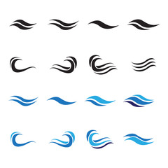 Fototapeta na wymiar waves icon logo design template