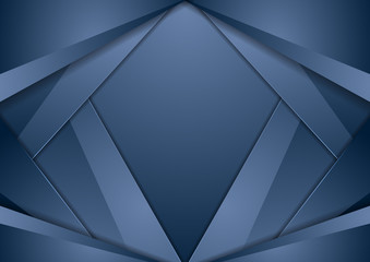 Dark blue abstract tech material stripes graphic design. Futuristic corporate background. Vector illustration