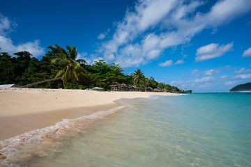 Tropical white sand beach at Lalomanu in Samoa