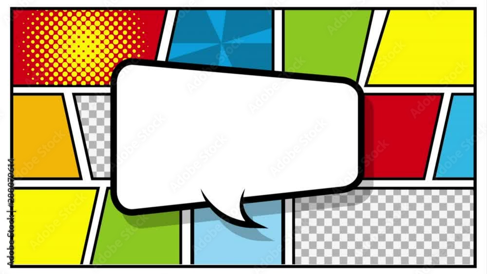 Poster speech bubble pop art style animation