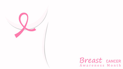  Breast cancer awareness Pink ribbon background.October is Cancer Awareness Month.Vector healthcare Illustration.