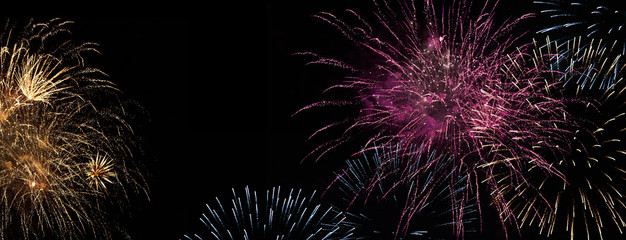 fireworks in the night sky