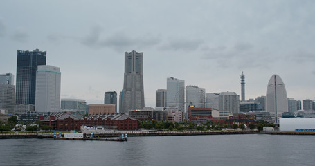 Fototapeta na wymiar Yokohama city bay in the evening