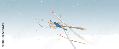 Small Cold Very Cold Nesting Birds Fantasy Fairy Tales Illustrations 24 Solar Terms Solar Terms Winter Winter Winter Winter Cold Climate Phenology Animals Branches Branches Stock Photo And Royalty Free Images On Fotolia Com