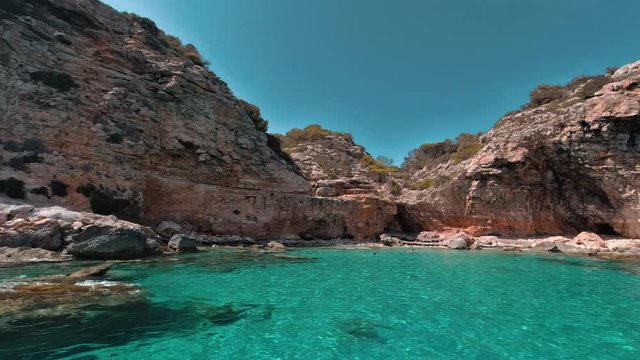 Beautiful inlet in southern Spain With A Boat