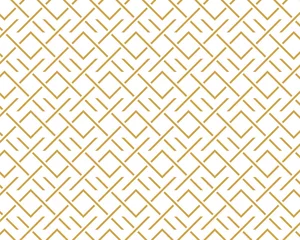 Wallpaper murals Gold abstract geometric geometric pattern abstract white and gold tone vector background, line overlapping with modern concept