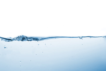 Water splash or water wave with bubbles of air on the background.