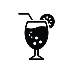 Black solid icon for juice fluid 