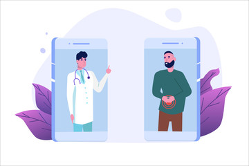  Telemedicine and online doctor consultation concept. Vector Illustration.
