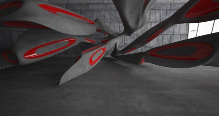Empty dark abstract concrete smooth interior . Architectural background. 3D illustration and rendering