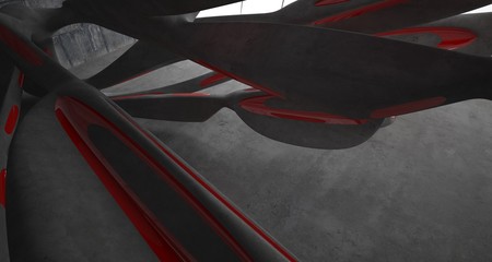 Empty dark abstract concrete smooth interior . Architectural background. 3D illustration and rendering