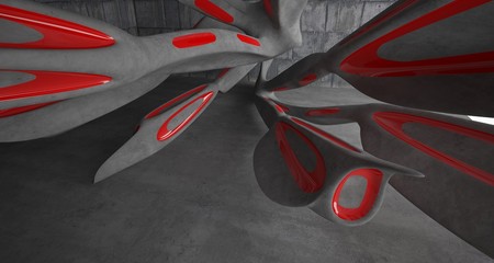 Empty dark abstract concrete smooth interior . Architectural background. 3D illustration and rendering