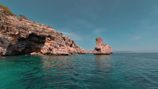 Beautiful inlet in southern Spain With A Blu Sea