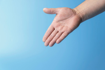 Man's hand for a handshake