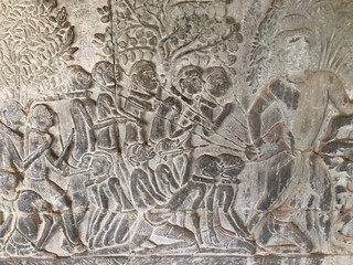basrelief of angkor cambodia