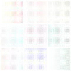 Set of geometric backgrounds. Abstract gradient patterns from small-sized rhombus outlines. Alluring vector backgrounds for your covers, posters, wallpapers, or banners.