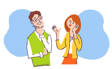 会話するカップル