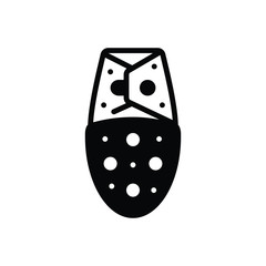 Black solid icon for swaddle blankets 