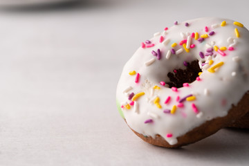 White and green Sprinkled delicious doughnuts.